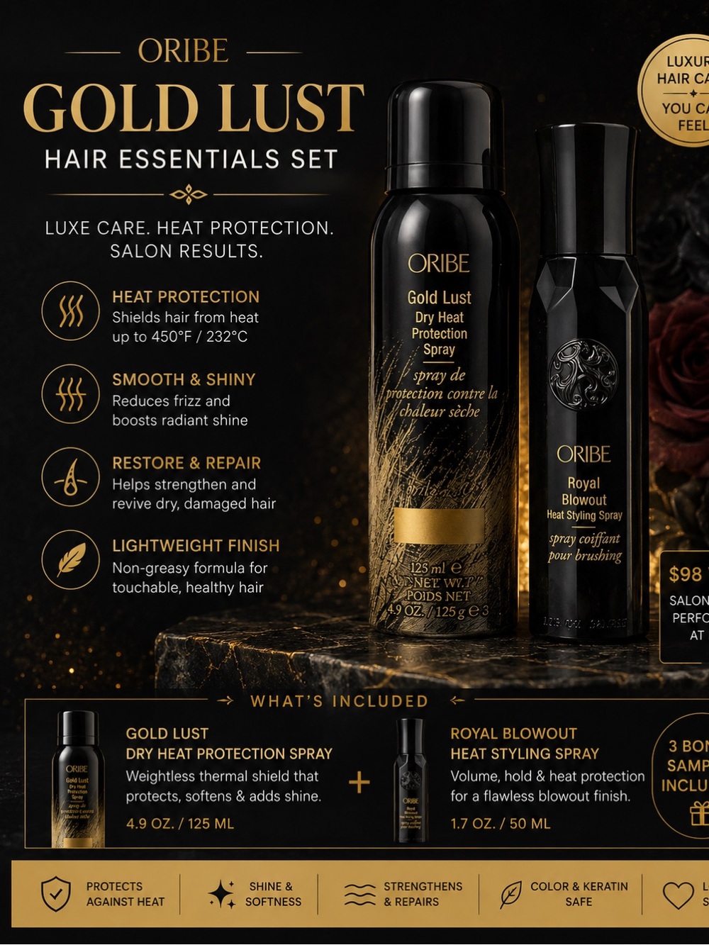 Oribe Gold Lust Hair Essentials Set - Black & Gold